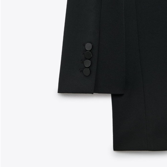 NEW! Zara Tonal Lapel Double Breasted Blazer - Picture 3 of 12